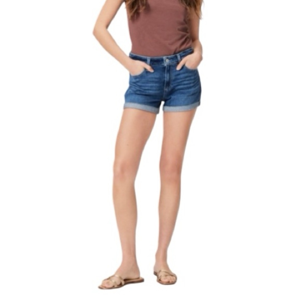 PAIGE Jimmy Jimmy Shorts 25 Jenice Medium‎ Wash Cuffed Stretch Denim Jean Shorts